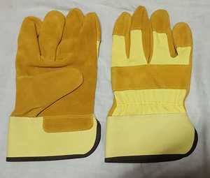 Guantes de Soldadura de Cuero Genuino Blanco y Azul, Forrados en la Parte Posterior, Guantes Industriales de Protección para Conducir, Logotipo Frontal Personalizable - Product Image 2