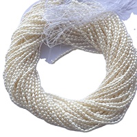Perles de riz en perles d'eau douce naturelles 100% crème de 3 mm, certifiées IGI Vivaaz Gems, pour la fabrication de bijoux en gros, perles en vrac DIY