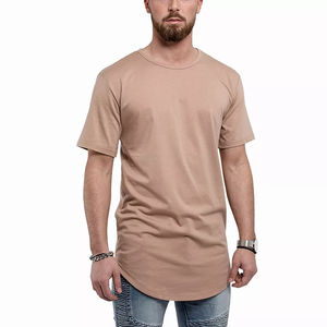 Camiseta de manga corta para hombre, corte largo, de algodón, perfecta para la moda hip hop y estilo urbano. - Product Image 5
