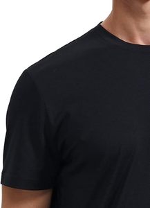 Camiseta Deportiva de Lana Transpirable Personalizable en Color Negro, Cuello Redondo, Corte Cuadrado, Manga Corta, para Gimnasio y Fitness - Product Image 3
