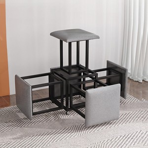Black Padded Ottoman Storage <b>Stool</b> with Side Tables Wholesale India - Product Image 5
