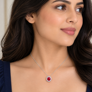 Collar de Plata 925 con Diamantes de Laboratorio para Mujer, Certificado IGI, RJC, ODM, OEM, Fabricante Ético, Venta al Por Mayor NK706717 - Product Image 2
