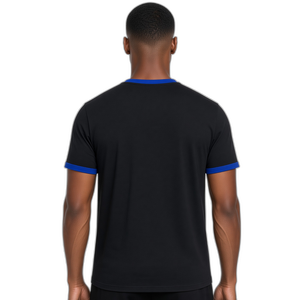 Camiseta de Manga Corta para Hombre, Color Azul Rey Oscuro, Cuello Redondo, con Bordado de Letras Griegas, Número 14, Fraternidad, Universidad, Casual - Product Image 2