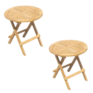 Table basse ronde naturelle en teck pour jardin, table d'événement, mobilier de jardin et de salle à manger - Product Image 4