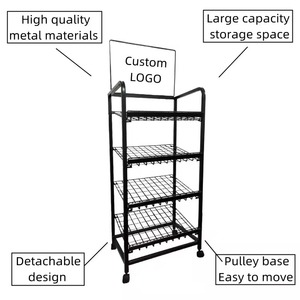 Factory Custom Modern Heavy Duty Vertical Floor Standing Supermarket & Convenience Store Baked Metal Solid Display <b>Rack</b> - Product Image 1