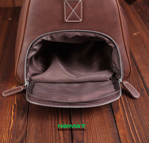 Custom PU Leather Duffle <b>Bag</b> with Shoe Compartment Vintage Weekender <b>Bag</b> for Men Large Capacity Zipper Closure Available Stock - Product Image 2