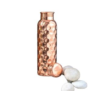 Copper <b>bottle</b> with precision <b>neck</b> design allowing smooth <b>water</b> flow and controlled pouring for better usability - Product Image 1