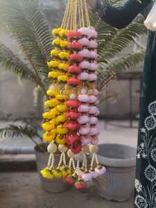 Flores de Peonía Hechas a Mano con Perlas Milni Mala para Bodas Indias, Pakistaníes y Punjabi, Baarat, Mehndi, Nikah, Bienvenida de Invitados, Haar - Product Image 6