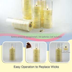 Candele LED Senza Fiamma per Atmosfera Romantica, Set da 5 Pezzi con Timer, Candele LED Tremolanti in Acrilico per un'Atmosfera Accogliente - Product Image 5
