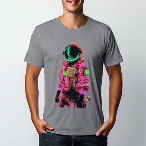 ODM T-shirt gris personnalisé de haute qualité Offre Spéciale Logo personnalisé Effet de broderie 3D image néon pour hommes femmes Impression numérique - Product Image 3