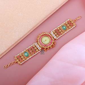 Sana Antique Designer Brass Watch Bracelet - Product Image 3