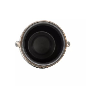 Présenté par JaffsExports, vase de table rustique en fonte avec poignée, 5,5 pouces, finition noire mouchetée - Product Image 3