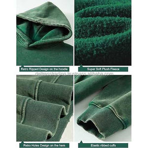 Sweat à capuche d'hiver en molleton de coton pour hommes avec couleurs personnalisables et logo Sweat-shirt respirant écologique - Product Image 4