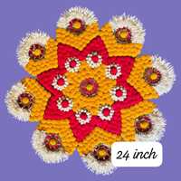 Support de bougie chauffe-plat indien traditionnel Rangoli, fleurs artificielles, métal, écologique, décoration extérieure pour bougies chauffe-plat, maison, mariage, fête
