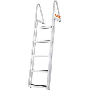 Aleación de aluminio 4 ''Paso ancho Fácil instalación Alfombrilla de goma antideslizante 350 libras Capacidad de carga Escalera de muelle extraíble para - Product Image 1