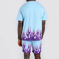 Ensemble de t-shirts pour hommes en coton 100% respirant, manches courtes, shorts, streetwear décontracté, motifs imprimés numériquement