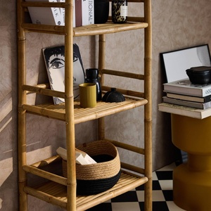 Étagère pliable en bambou à 4 niveaux pour rangement, bibliothèque, organisateur pour salon, salle de bain, meubles OEM ODM - Product Image 2