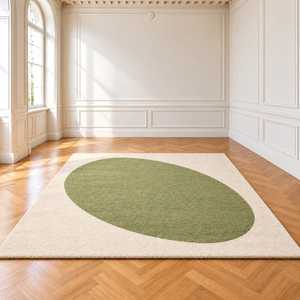 Alfombra de Lana Hecha a Mano de Lujo, Personalizada, Simple, de Color Sólido, Lavable, Resistente a las Manchas, Engrosada, Moderna, para Sala de Estar - Product Image 1