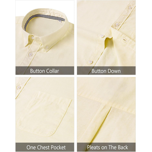 Camisa de Vestir para Hombre, Color Amarillo Crema, Sólida, Manga Larga, Algodón Suave, Fácil Cuidado, Calidad Premium, Venta al Por Mayor - Product Image 4