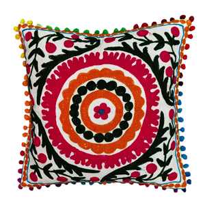 Elegant Multicolor Embroidered <b>Cushion</b> <b>Cover</b> with Washable Decorative Pillow Case for Farmhouse Modern and Classic Home Interior - Product Image 2