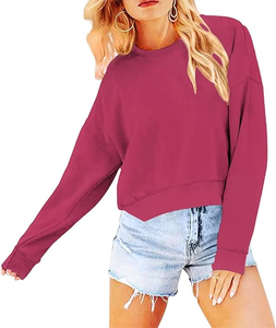 Sudadera Oversize de Algodón Suave con Cuello Redondo para Mujer, Estilo Urbano, con Logotipo Personalizado, Bordado de Cristales Frontales y Forro Polar para Otoño - Product Image 6