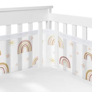 Protector de Cuna de Malla Transpirable para Bebé, 100% Algodón Orgánico, Tejido, Estampado, Ecológico, Marca Annamar Clothing, con Certificación CPC - Product Image 2