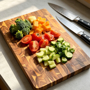 Planche à découper en bois d'acacia massif de qualité supérieure, extra large et épaisse, à grain de bois transversal, pour la cuisine (vente en gros) - Product Image 2