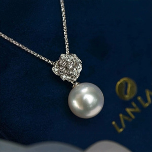 Collar de Perlas de Agua Dulce Naturales de 9-12 mm, Hebilla de Plata S925, Estilo Lujoso con Redondez Casi Perfecta y Ligeras Imperfecciones - Product Image 3