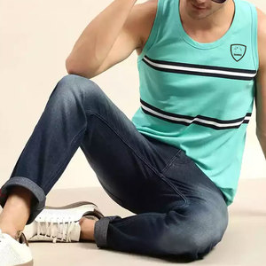 Camiseta Deportiva de Algodón de Alta Calidad, Estilo Musculoso, Dos Tonos, Sin Mangas, para Hombre, Talla Personalizada XL, para Fisicoculturismo y Running - Product Image 3