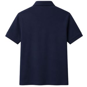 Polo de punto gofrado azul marino personalizado para hombre con cremallera de cuarto y estampado de arco gris oscuro, transpirable, informal, para golf y tenis - Product Image 2