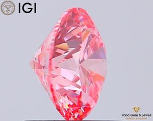 Magnifique diamant de laboratoire CVD de couleur rose vif fantaisie, clarté VS2, 6,33 mm, forme ronde, 1,00 carat, avec certificat IGI pour bague - Product Image 6