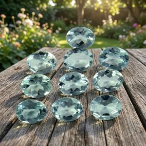 Aigue-marine naturelle taille ovale, facettée, bleu fin, haute qualité, pierres précieuses en vrac, pierre de naissance de mars, encerée/oléifiée, de tiers - Product Image 1