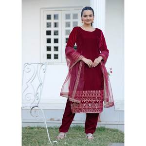 Conjunto de Traje de Terciopelo para Mujer con Bordado de Lentejuelas - Product Image 2