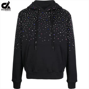 Pull-over en molleton 100% coton coloré personnalisé de haute qualité pour hommes sweats à capuche en strass épais à bon prix - Product Image 1
