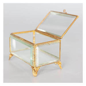 Boîtes à bijoux modernes en laiton et verre biseauté, vente en gros |   Écrins à bijoux personnalisés faits à la main de qualité supérieure, couleur et taille au choix, pour offrir en cadeau - Product Image 3