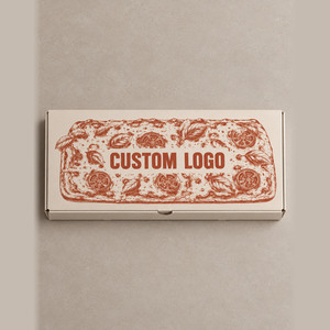 Boîte à pizza rectangulaire personnalisée en carton ondulé blanc pour emporter - Product Image 5