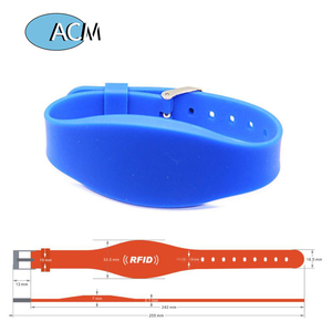 Bracelet intelligent en silicone mince et plat, personnalisable, réutilisable, portable, nouveau bracelet RFID étanche en silicone 125 kHz Suna House - Product Image 3