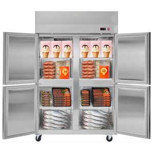 Commercial Stainless Steel <b>Freezer</b> 31.89 in Width 31.4 Cu.ft Auto Defrost Upright <b>Freezer</b> with Four Doors for Household Use - Product Image 1