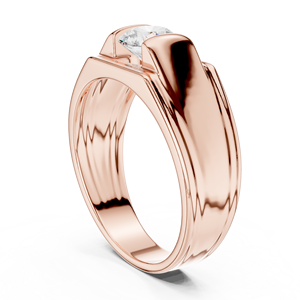 Bague de mariage solitaire pour homme en or jaune avec diamant de laboratoire – Bijou de luxe contemporain en or et diamant - Product Image 5