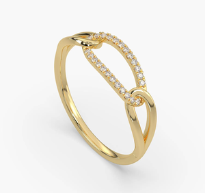 Bague de mode vintage pour femme, plaquée or, avec diamant de laboratoire certifié IGI pour mariage - Product Image 4