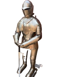 Traje de caballero antiguo medieval libre de óxido y polvo de acero inoxidable de alta calidad con base de madera - Product Image 3