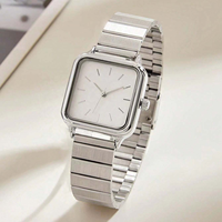 Montre carrée originale personnalisée, étanche, à quartz, dorée, tendance, pour femmes, marques de luxe, montre à aiguilles pour femmes