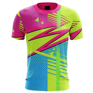 เสื้อยืดกีฬาไล่เฉดสีแดงและกรมท่าสำหรับผู้ชาย พิมพ์ลายแบบระเหิดตามสั่ง ระบายอากาศได้ดี แขนสั้น คุณภาพสูงสำหรับสวมใส่ในชีวิตประจำวัน - Product Image 6