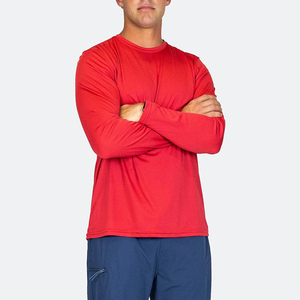 เสื้อยืดคอกลมแขนยาวสีพื้นสำหรับผู้ชาย PUFFIN SPORTS ออกแบบเองตามสั่ง (OEM) ทรงปกติ สวมใส่สบาย ผลิตจากผ้าถักโพลีเอสเตอร์แห้งเร็ว - Product Image 3