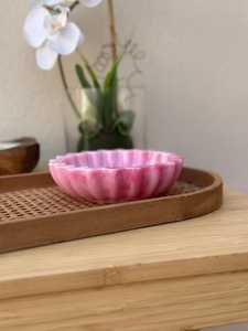 Tazón de resina rosa con forma de flor, hecho a mano, decoración para el hogar, tazón para servir - Product Image 2