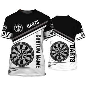 T-shirt personnalisé pour hommes, manches courtes, pour les amateurs de sports de fléchettes, avec nom personnalisé, style décontracté d'été, imprimé en 3D - Product Image 4