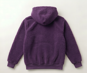 Chaqueta Deportiva de Forro Polar Morado, Cierre de Cremallera, Cuello Alto, Ropa Casual de Invierno, Forro de Algodón Grueso, Corte Regular, Unisex - Product Image 2