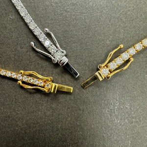 Pulsera de tenis para mujer con diamantes cultivados en laboratorio de 1.5-10 quilates, diseño infinito apilable, oro macizo de 14K, certificado IGI - Product Image 5