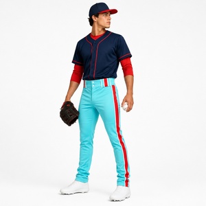 Pantalon de baseball double tricoté pour homme, taille élastique, bas ouvert, impression par sublimation personnalisée, vente en gros OEM, directement de l'usine - Meilleure vente - Product Image 5