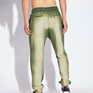 Men's Gradient Green Sweatpants Elastic Waist Drawstring Casual <b>Joggers</b> with Pockets Midweight <b>Polyester</b> Fabric - Product Image 5